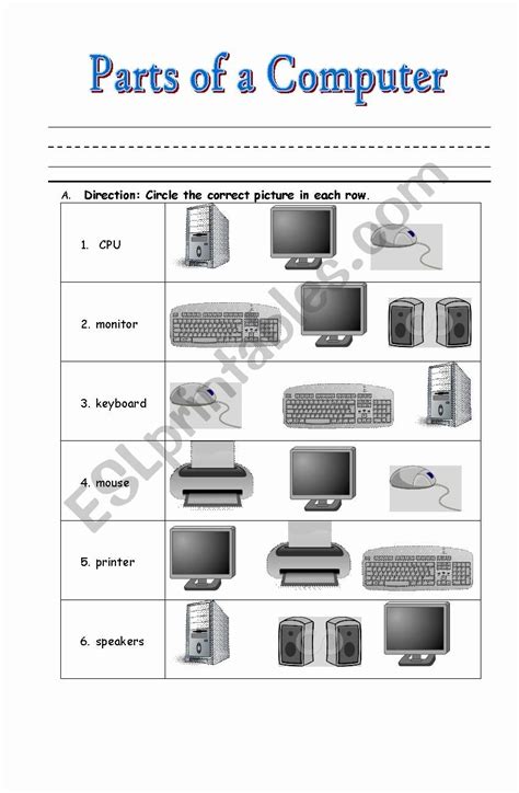 20 Computer Parts Worksheets For Elementary Students Coo Worksheets
