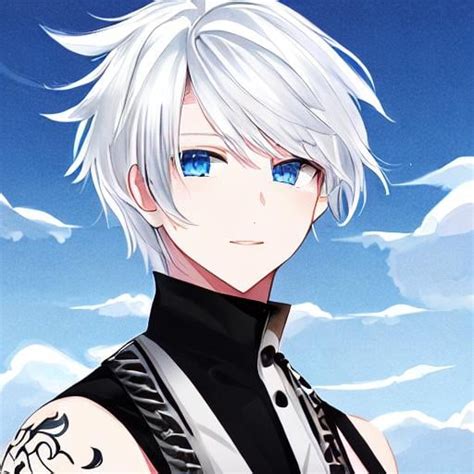 Anime Boy White Hair Blue Eyes