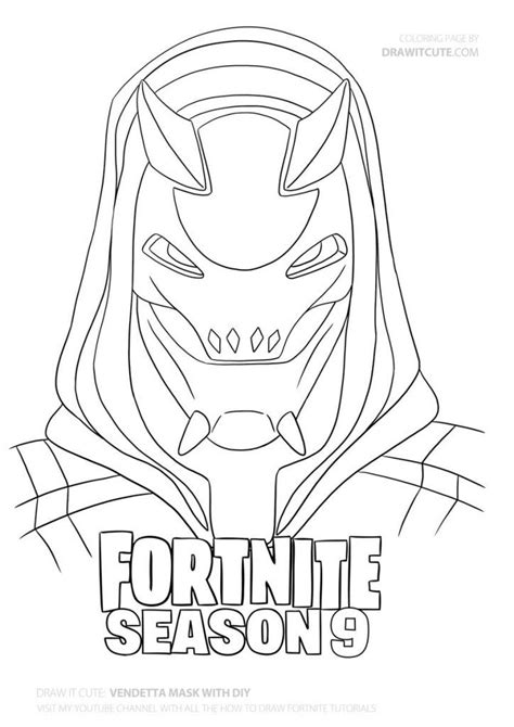 Fortnite Mask Coloring Pages