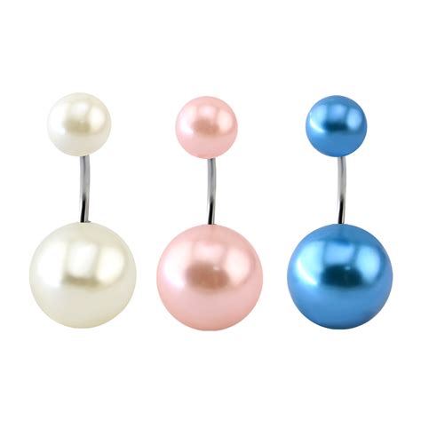 Pearl Belly Piercing Surgical Steel Belly Button Rings Sexy Navel Belly