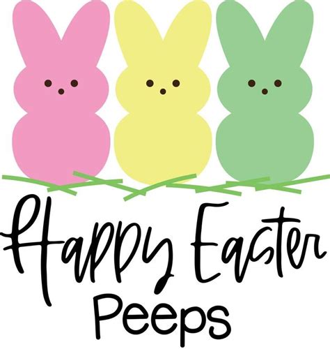 Happy Easter Peeps svg easter svg bunny svg handlettering | Etsy