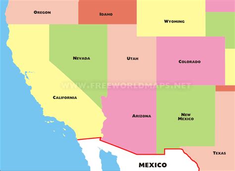 Southwest States Map Of The Southwest United States Desert Regions