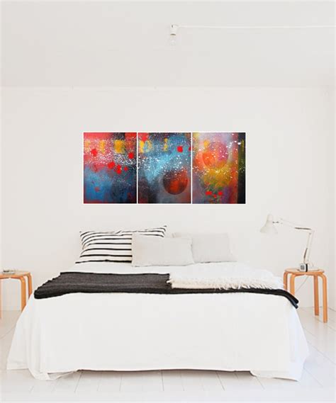 Triptych 100 Hand Made Textured Acrylic Painting Contemporary
