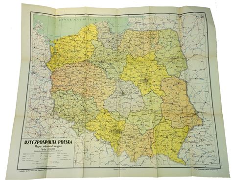 Mapa Administracyjna Rzeczpospolita Polska 1946r 540 Aukcja Internetowa Licytacja Online