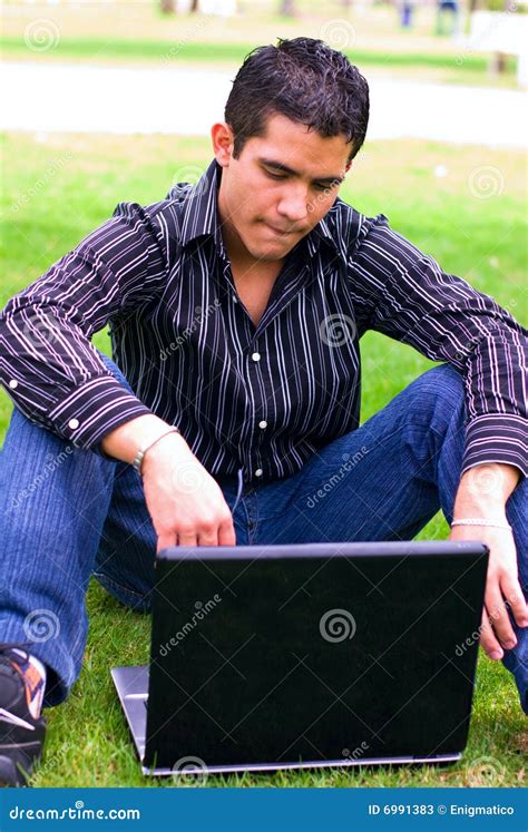 Male Teen Typing In Laptop Stock Image Image Of Caucasian 6991383