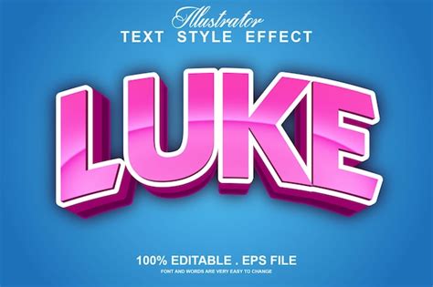 Premium Vector Luke Text Effect Editable