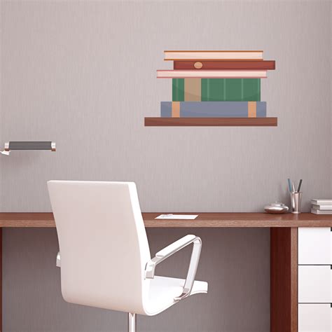 Book Stack Printed Wall Decal