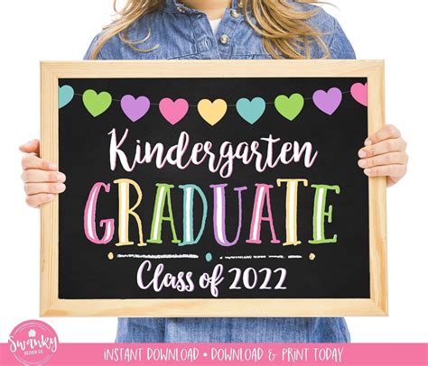Kindergarten Graduation Sign Printable Kindergarten Graduate Etsy