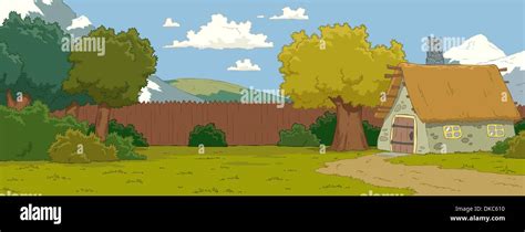 The Natural Landscape Cartoon Background Vector Illustration Stock