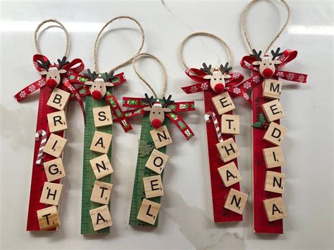 Scrabble Personalized Christmas Ornament Wooden Tile Etsy Scrabble