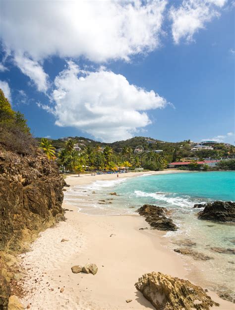 Paradise Idyllic Caribbean Beach Virgin Islands Vertical Stock Image