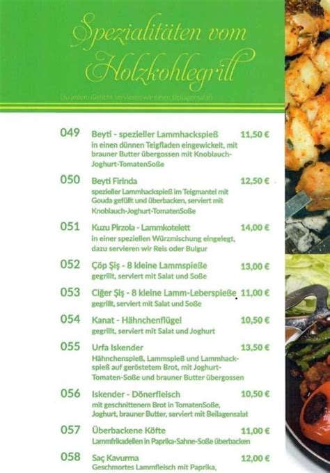 Speisekarte Von Urfa Grill Restaurant Braunschweig Braunschweig