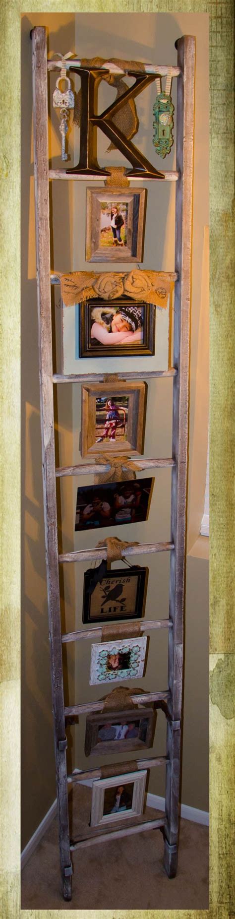Old Ladder Repurposed As A Photo Display Ladder Decor Repurposed