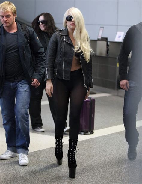 Lady Gaga Showing Off Her Ass In Thong Pantyhose At Lax Airport Sweetelegance