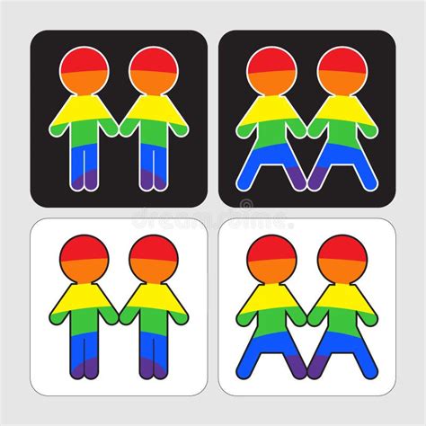Gay And Lesbian Couples Icons Set Stock Vector Illustration Of Love Social 64076311