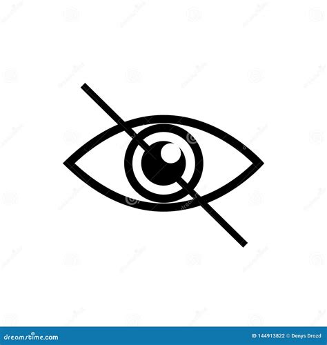 Dont Look Vector Icon Crossed Out Eye Illustration Simple Icon Stock