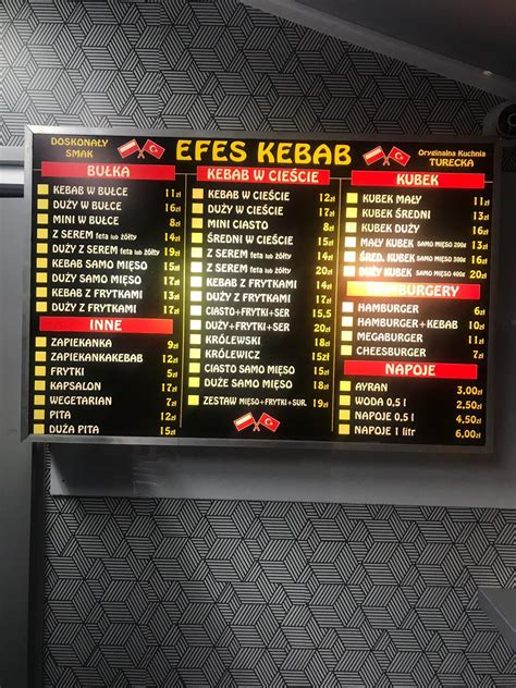 Menu At Efes Kebab 2 Tychy