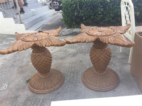 Besides traditional rectangular designs, you'll find round, oval, and square options. Pair of Wood Carved Pineapple Dining Table or Desk Bases ...