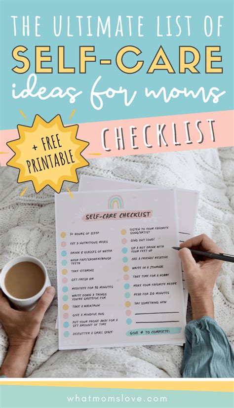 80 Self Care Ideas For Moms With Free Printable Self Care Checklist