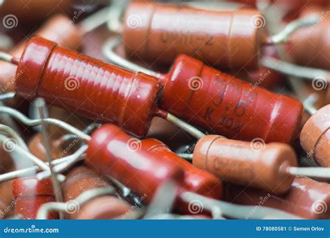 Vintage Electronic Parts Resistor Stock Image Image Of Soldering