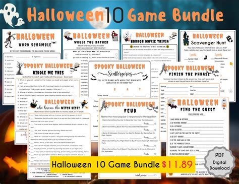 Halloween Scavenger Hunt Printable Game Halloween Activity Spooky