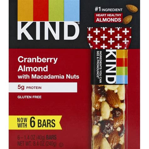 Kind Bars Cranberry Almond With Macadamia Nuts 6 Each From Publix