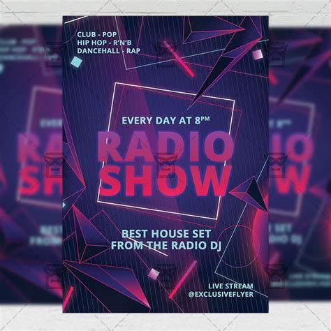 Live Radio Show Template Flyer Psd Optimized For Instagram