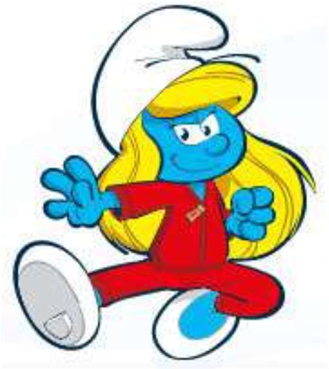 The Smurf Is Running With His Arms Out