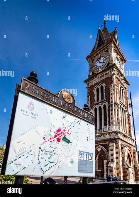 Welcome To Newmarket Newmarket Tourism Clock Tower And Sign In The