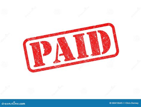 `paid` Stamp Stock Illustration Illustration Of Office 88410645