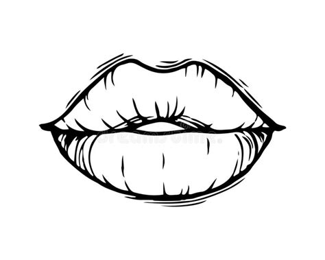 hand drawn female lips isolated on white background stock vector illustration of fashion