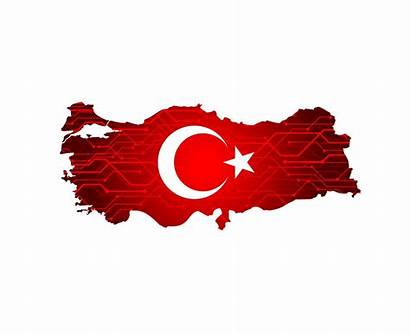 Turkey Flag Country Map Digital Background Vector