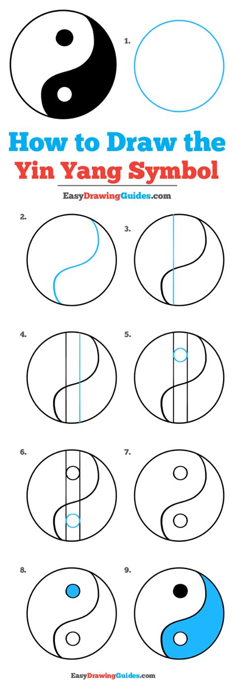 How To Draw The Yin Yang Symbol With Easy Step By Step Drawing