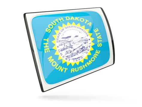 Glossy Rectangular Icon Illustration Of Flag Of South Dakota