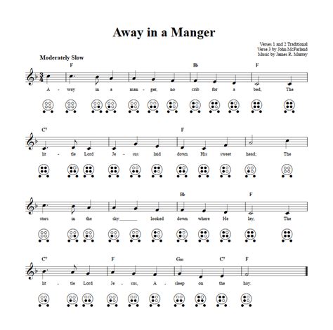 Away In A Manger 6 Hole Ocarina Sheet Music And Tab With