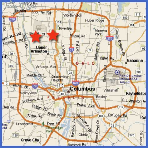 Columbus Map Toursmaps Maps Of Ohio