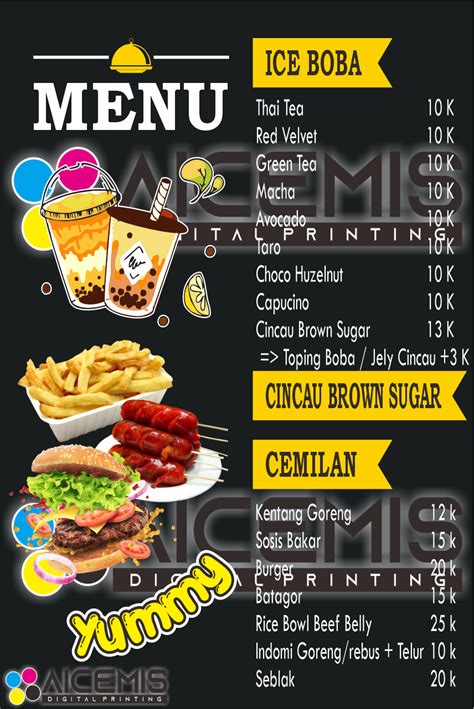 Contoh Desain List Menu Buku Menu Daftar Menu Jajanan Bunda Faqih My