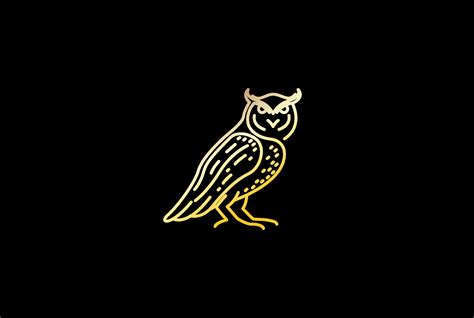 Vector De Diseño De Logotipo De Contorno De Línea De Pájaro De Búho