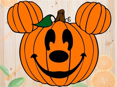 Mickey Pumpkin Svg Halloween Pumpkin Cutfiles Svg Dxf Eps Etsy