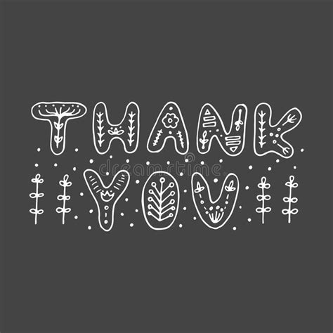 Thank You Typography On Blackboard Background Modern Floral Let Stock