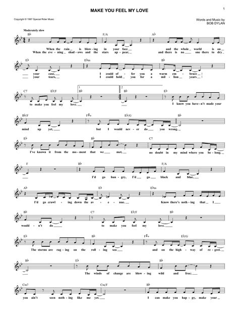 Bob Dylan Make You Feel My Love Sheet Music Chords Download Page Printable Pdf Piano