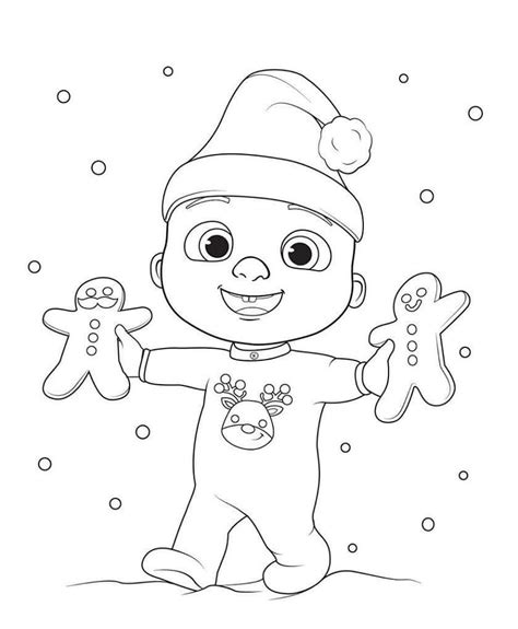 Jj Cocomelon On Christmas Coloring Page Download Print Or Color