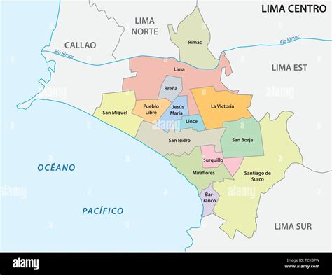 Mapa De Lima Con Distritos El Mapa Vector De Lima Con Distritos My