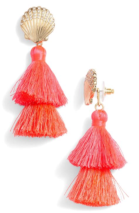 Lyst Lilly Pulitzer Lilly Pulitzer Shell Yeah Tassel Earrings In Pink