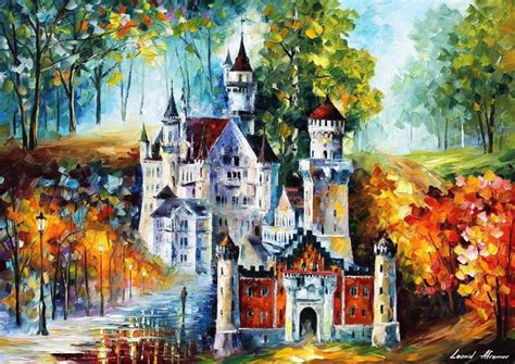 Neuschwanstein Magical Castle Castle Painting Scenic Landscape Oil Painting On Canvas