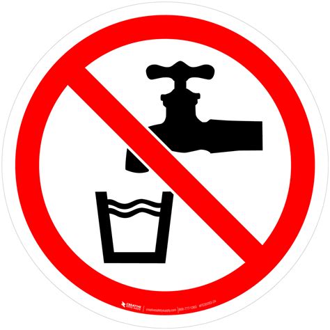Not Drinking Water Prohibition Iso Floor Sign Creative Safety Supply