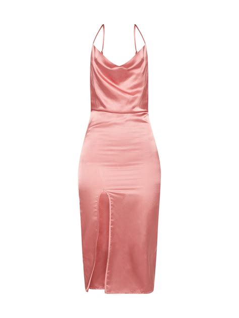 Satin Cowl Dress Pink Pretty Little Thing
