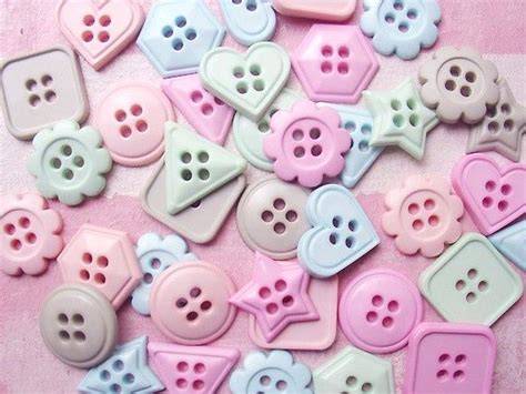 Cute Assorted Shapes Buttons In Mixed Pastel Colors Pastel Colors Soft