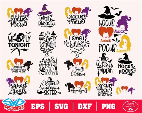 Hocus pocus Svg, Dxf, Eps, Png, Clipart, Silhouette and Cutfiles #3