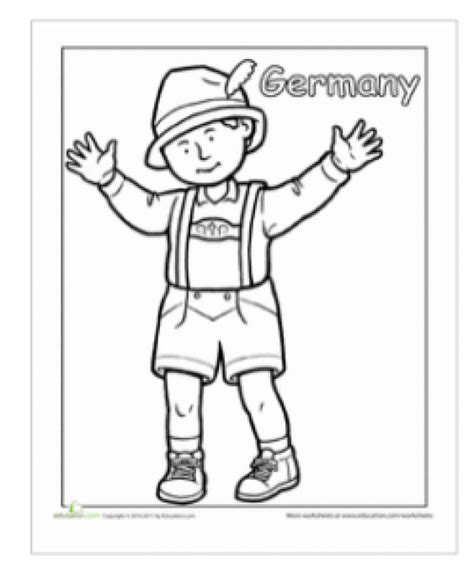 Germany Boy Coloring Page Germany Germany For Kids Germany For